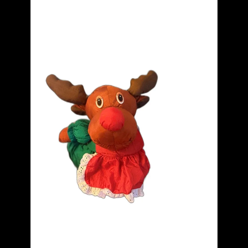 Plush Christmas Reindeer Basket Topper